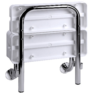 1. FRELU – Duschsitz / Duschklappsitz zur Wandbefestigung mit Rückenlehne