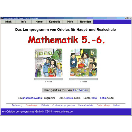 Trainingsprogramm Oriolus Mathematik 5. und 6. Klasse