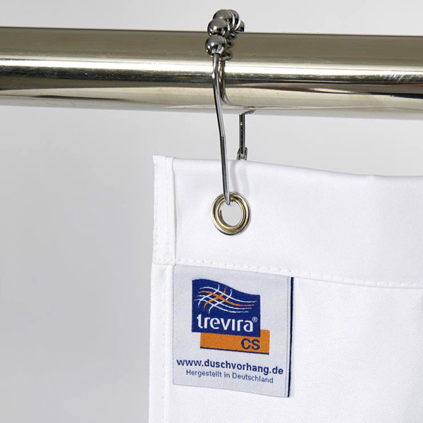 2. Duschvorhang Textil Weiß 180x200 Trevira CS