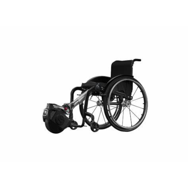 2. Vorne am Rollstuhl montiert